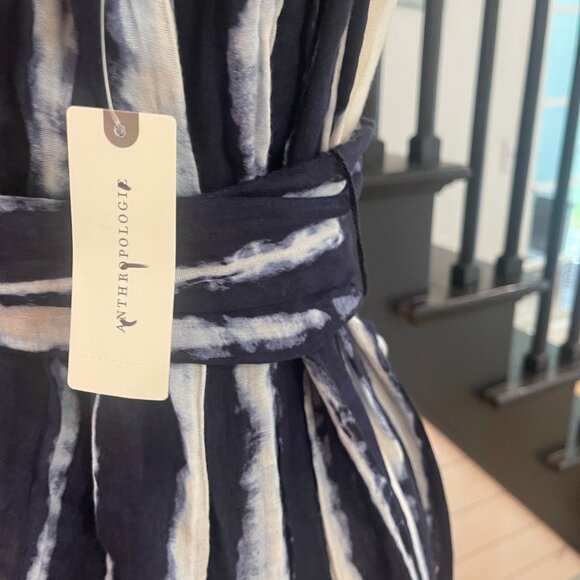 061 Anthropologie The Mason Tie-Front Jumpsuit NWT in Navy Size Small - Picture 11 of 12